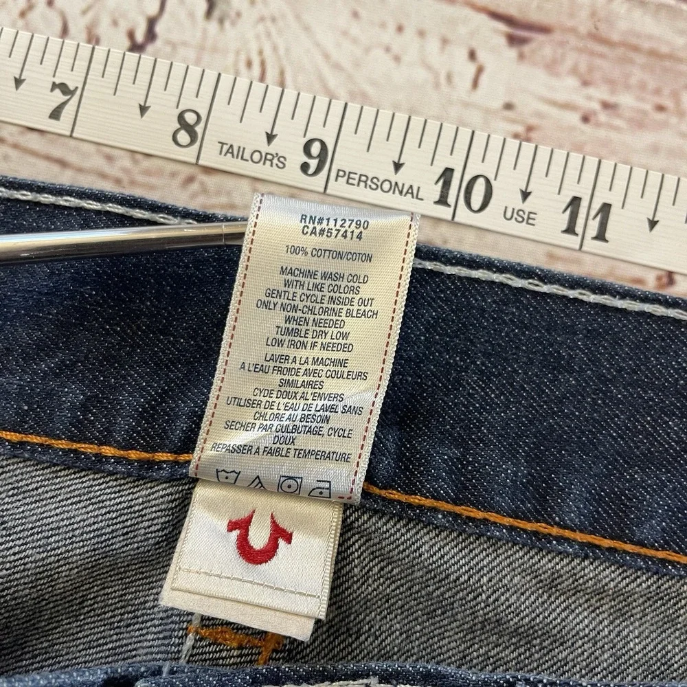 True Religion Mens Original Slim‎ Denim Blue Jeans Size 36x34 Made In USA